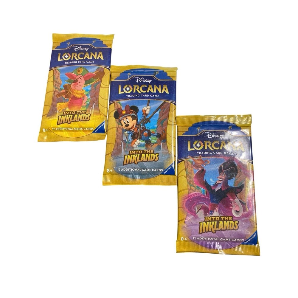 Disney Lorcana Into the Inklands Sealed Booster Pack Set of 3 Art Versions